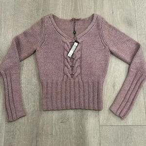 NWT Essendi purple fitted sweater.